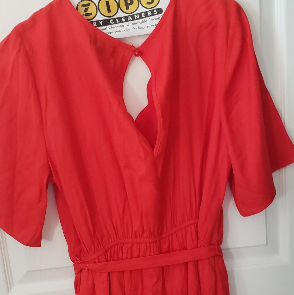 Red belted romper